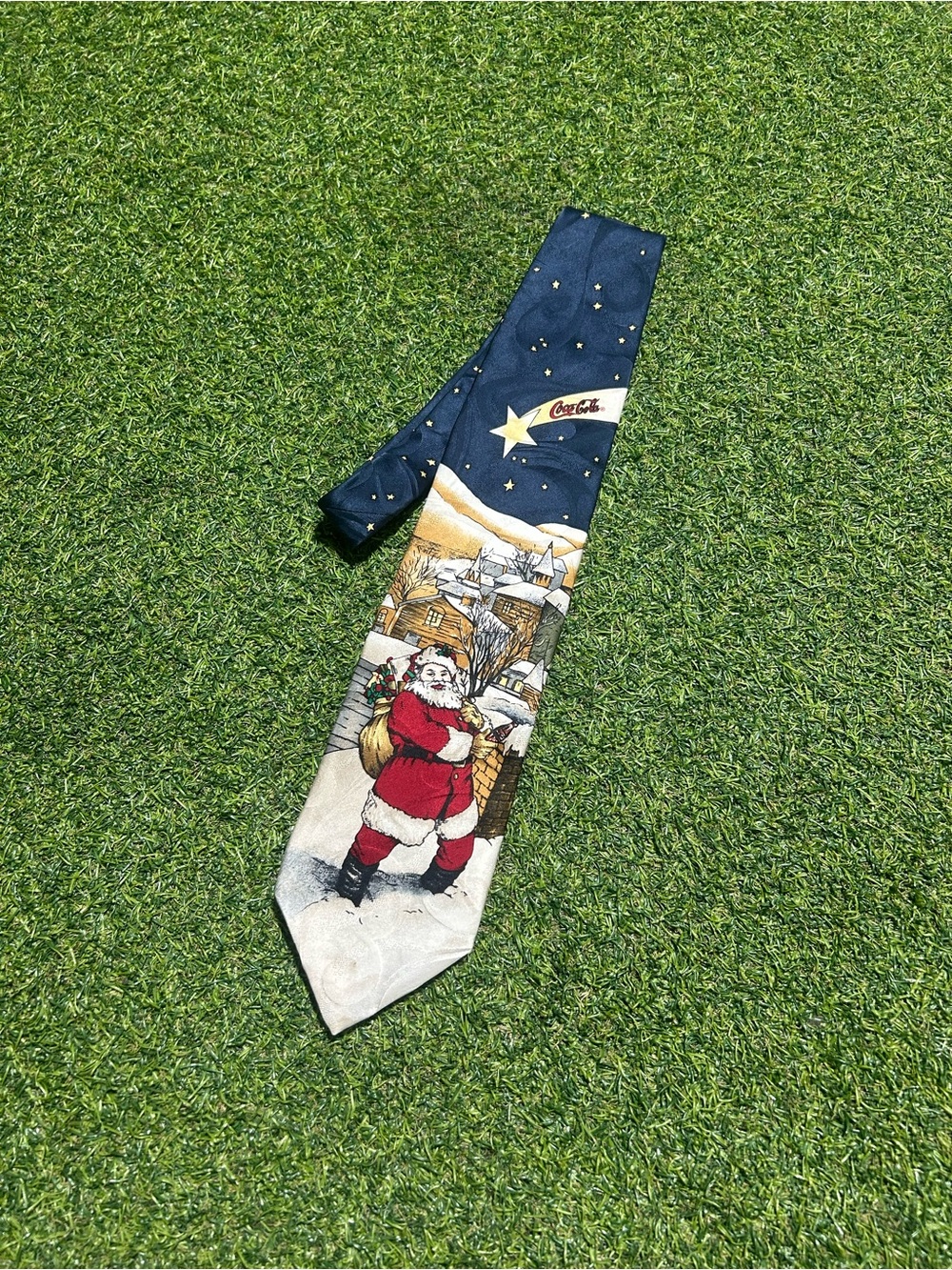 Vintage Coca Cola Christmas Santa Clause Holiday Neck Tie